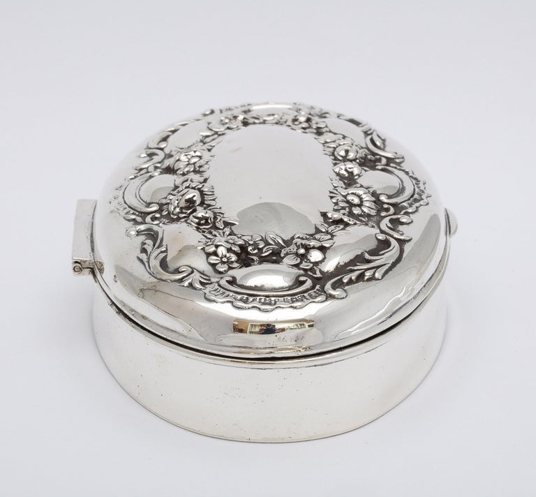 Victorian All Sterling Silver Oval Trinkets Box with Hinged Lid at 1stDibs