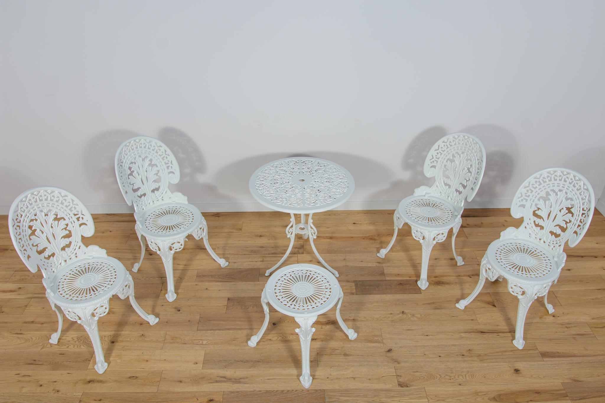 Mid-Century Modern Victorian Aluminum Garden Chairs, United Knigdom, 1950s, Set of 6 For Sale