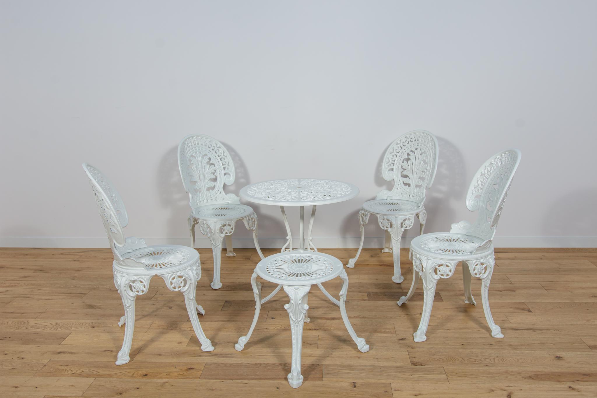 British Victorian Aluminum Garden Chairs, United Knigdom, 1950s, Set of 6 For Sale