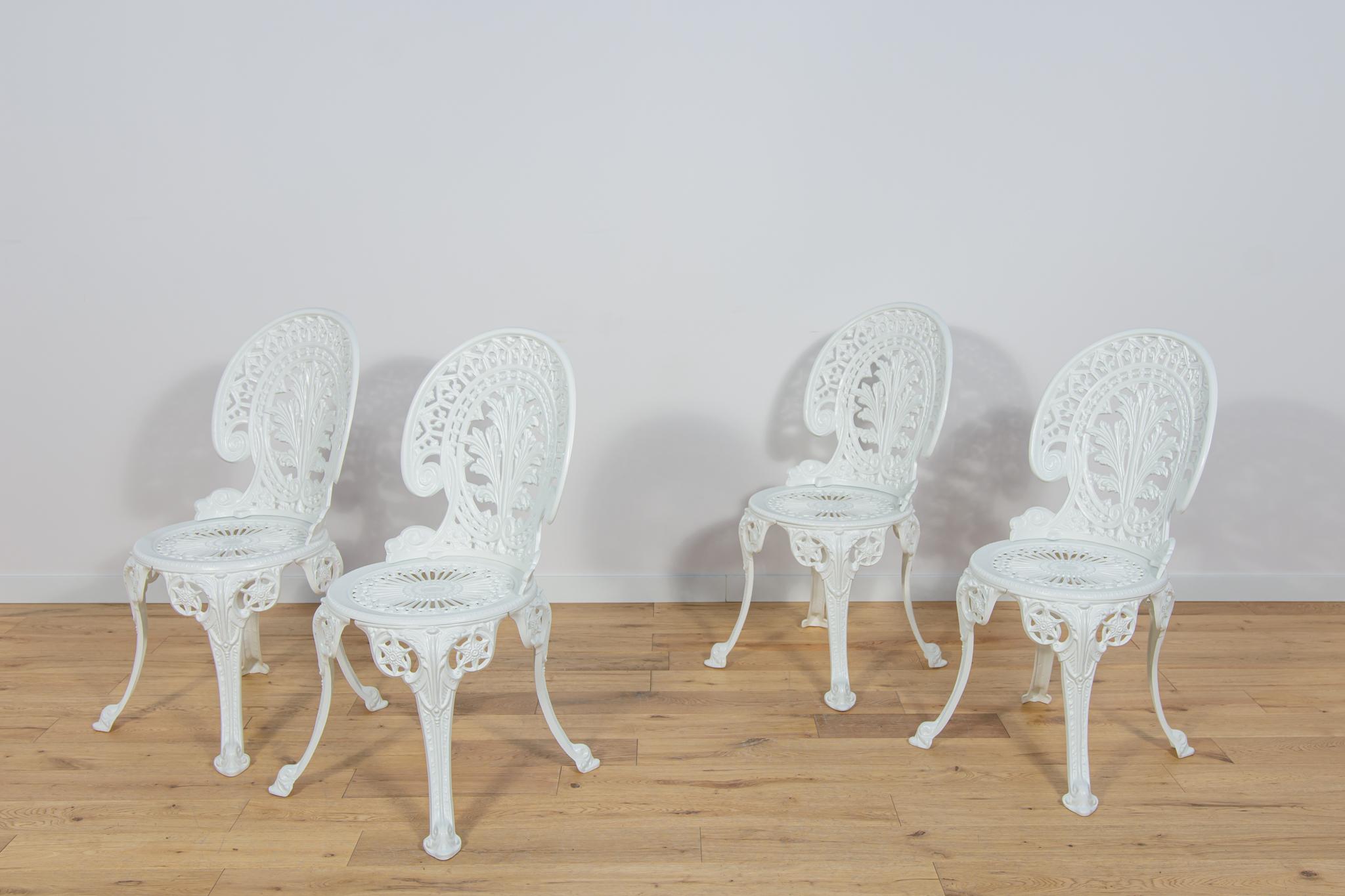Victorian Aluminum Garden Chairs, United Knigdom, 1950s, Set of 6 For Sale 3