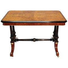 Antique Victorian Amboyna and Ebonised Occasional Side Table Attributed to Gillows