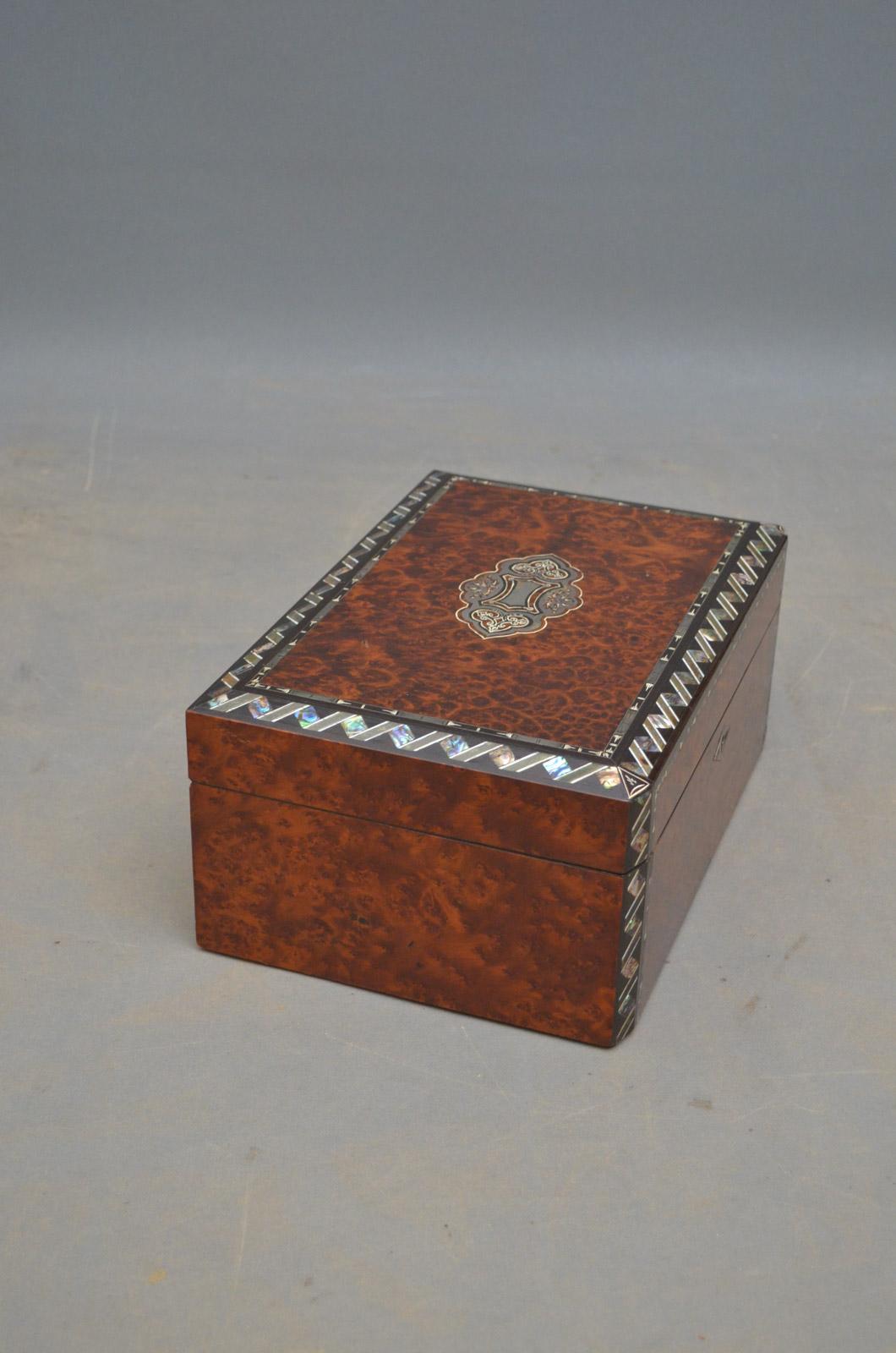 Victorian Amboyna Jewellery Box 3
