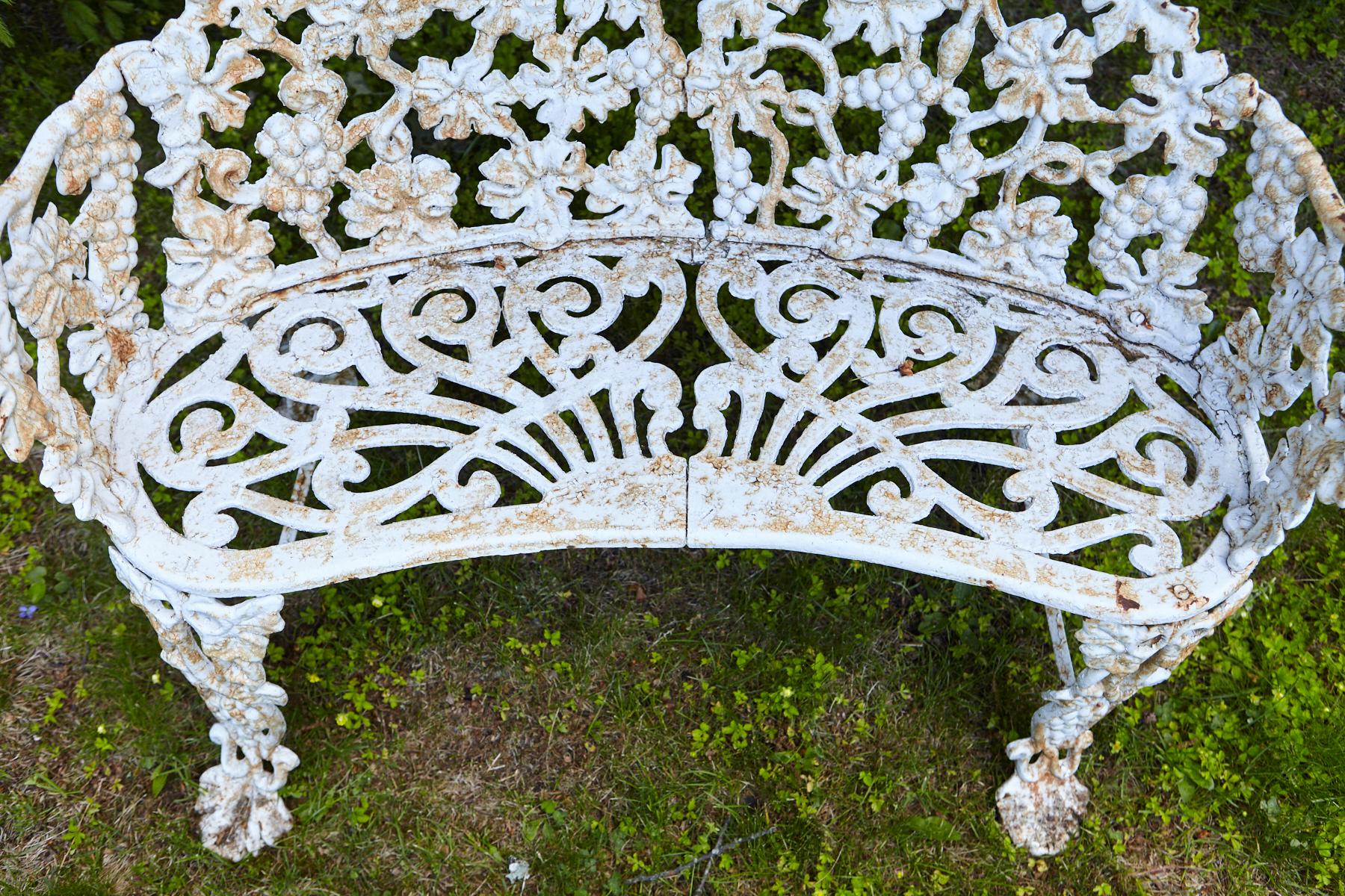 Victorian American Cast Iron Garden Bench and Two Chairs 7