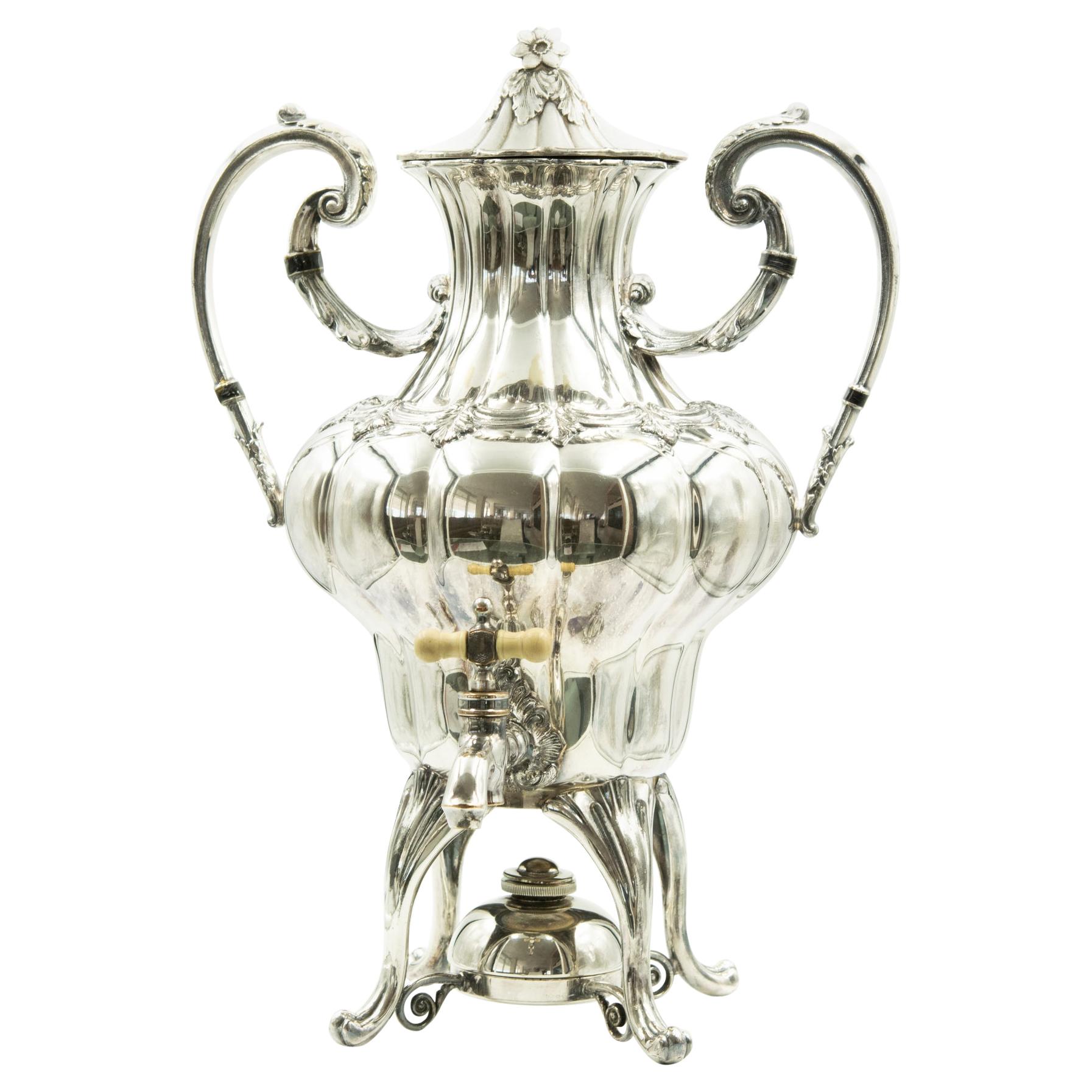 Victorian American Silver Plate Standing Coffee Urn