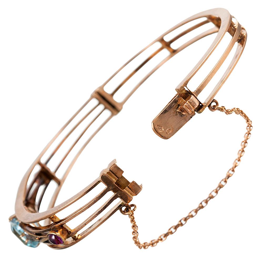 aquamarine bangle bracelet