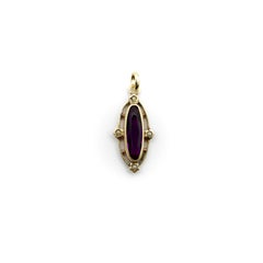 Victorian Amethyst 14K Gold and Silver Pendent 