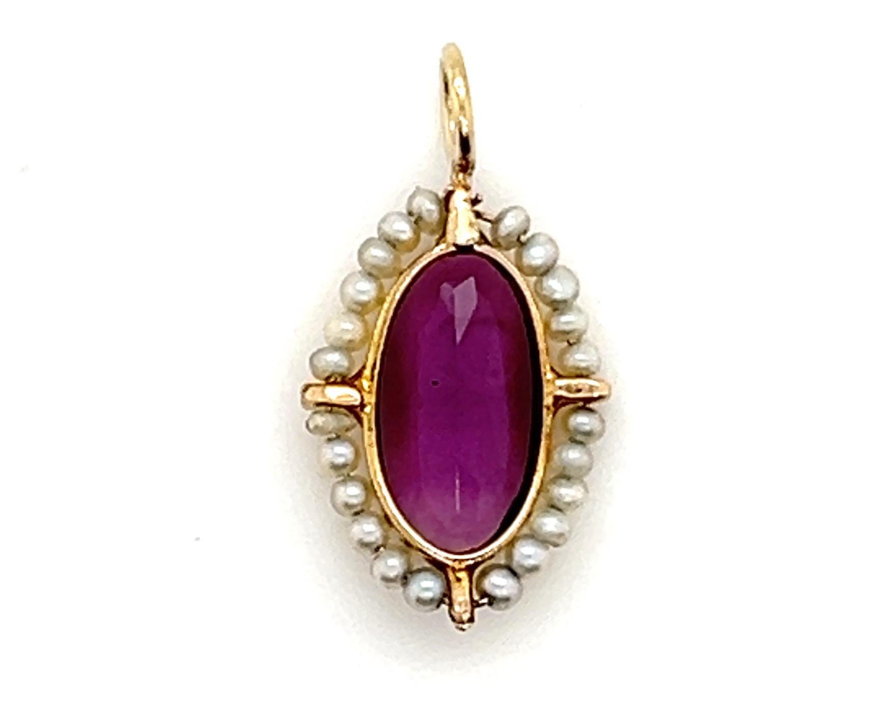 Genuine Original Antique from 1880's Antique 1ct Amethyst Pearl 14K Yellow Gold Victorian Necklace Pendant


Features a Genuine 1ct Natural Amethyst Gemstone

Amethyst is a Custom Cut Smooth Top Faceted Bottom Gemstone

Surrounded Beautifully by
