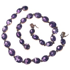 Victorian Amethyst and 15 Carat Gold Necklace/Bracelet Riviere