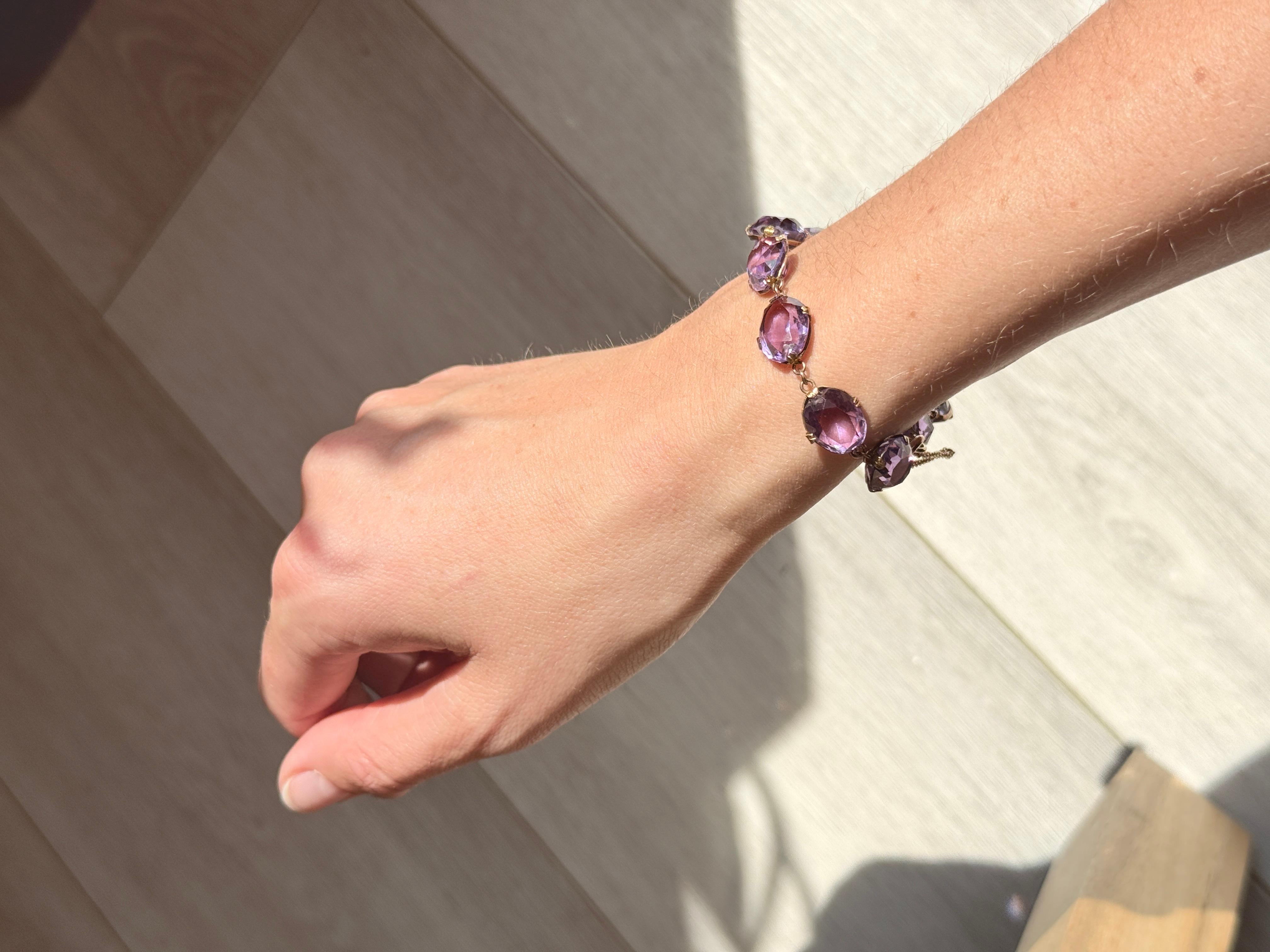 Victorien Bracelet victorien en améthyste et or 9 carats en vente