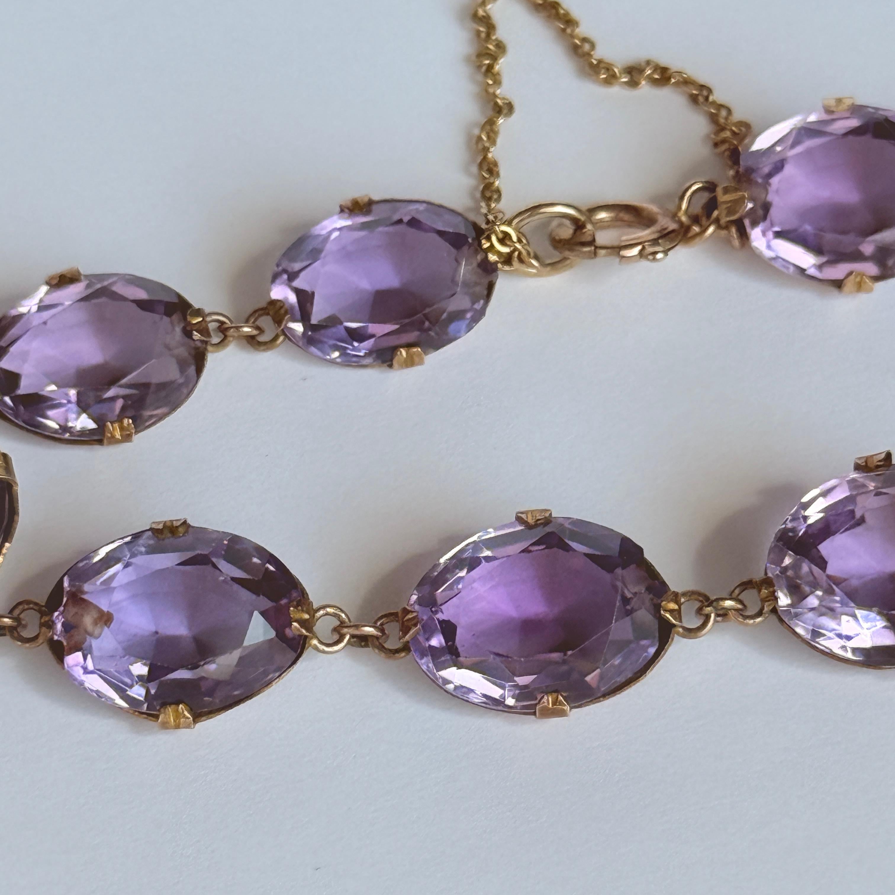 Bracelet victorien en améthyste et or 9 carats Bon état - En vente à Chipping Campden, GB
