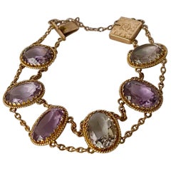 Victorian Amethyst and 9 Carat Gold Bracelet