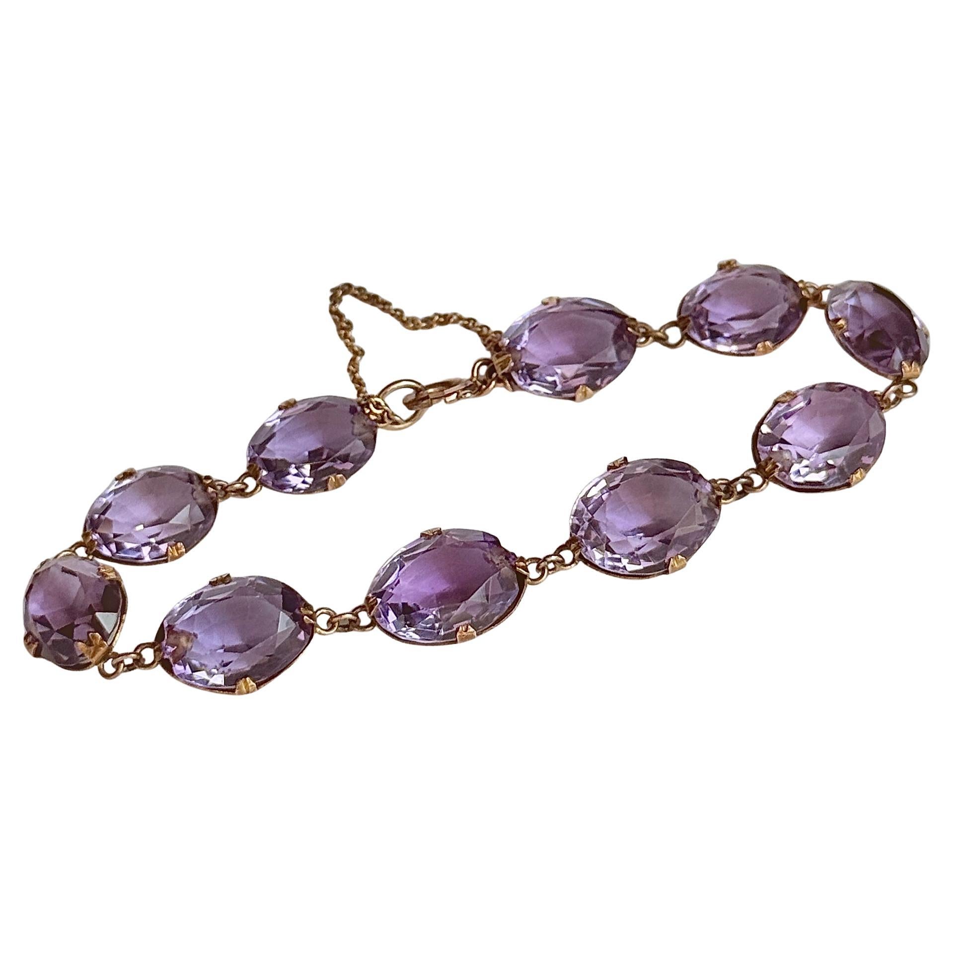 Bracelet victorien en améthyste et or 9 carats en vente