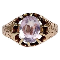 Anello cocktail vittoriano con ametista e oro 9 carati