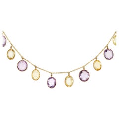 Victorian amethyst and citrine necklace, circa 1900.