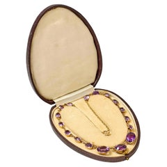 Viktorianische Halskette aus Amethyst und Gold, um 1850 England