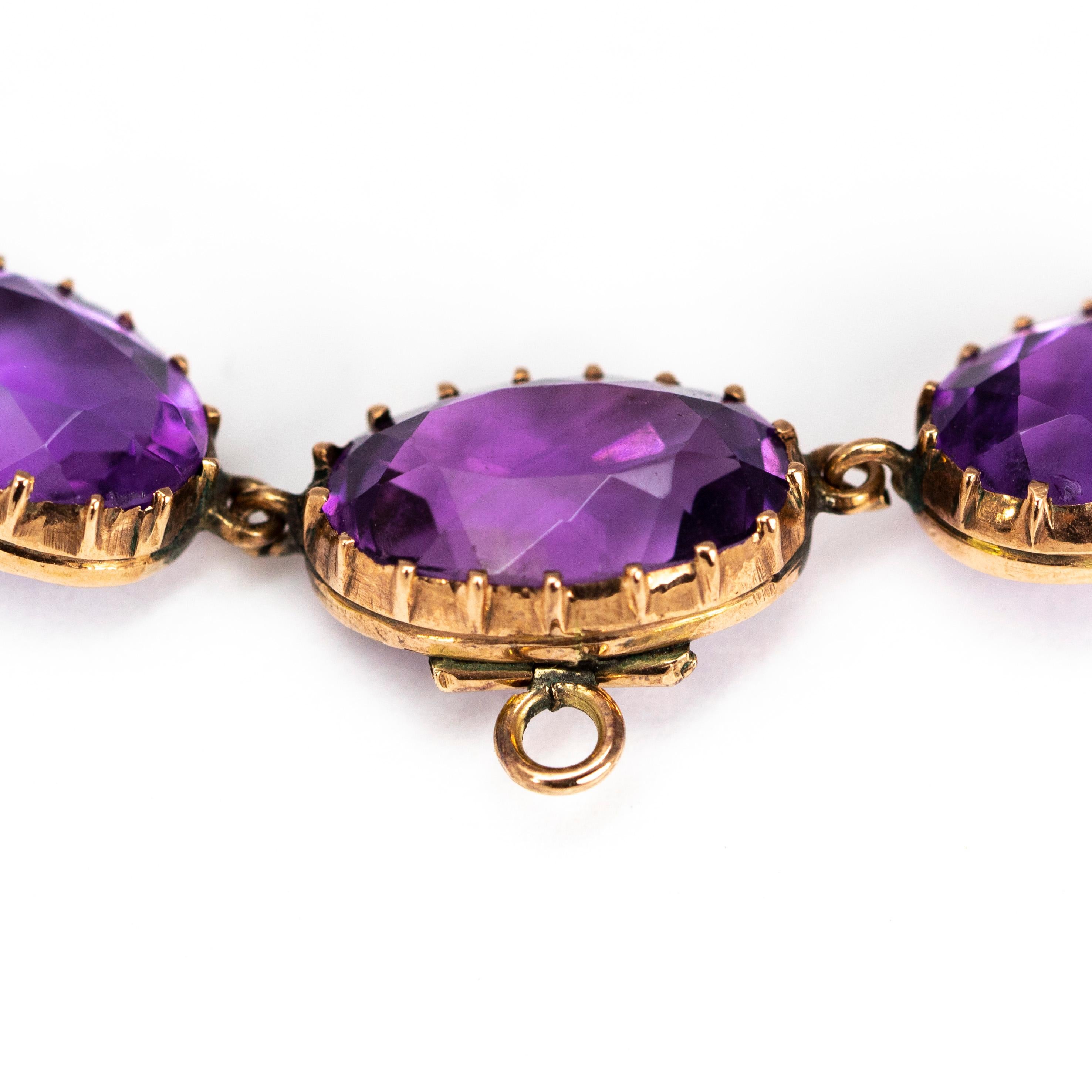 Victorian Amethyst and Gold Riviere In Good Condition In Chipping Campden, GB