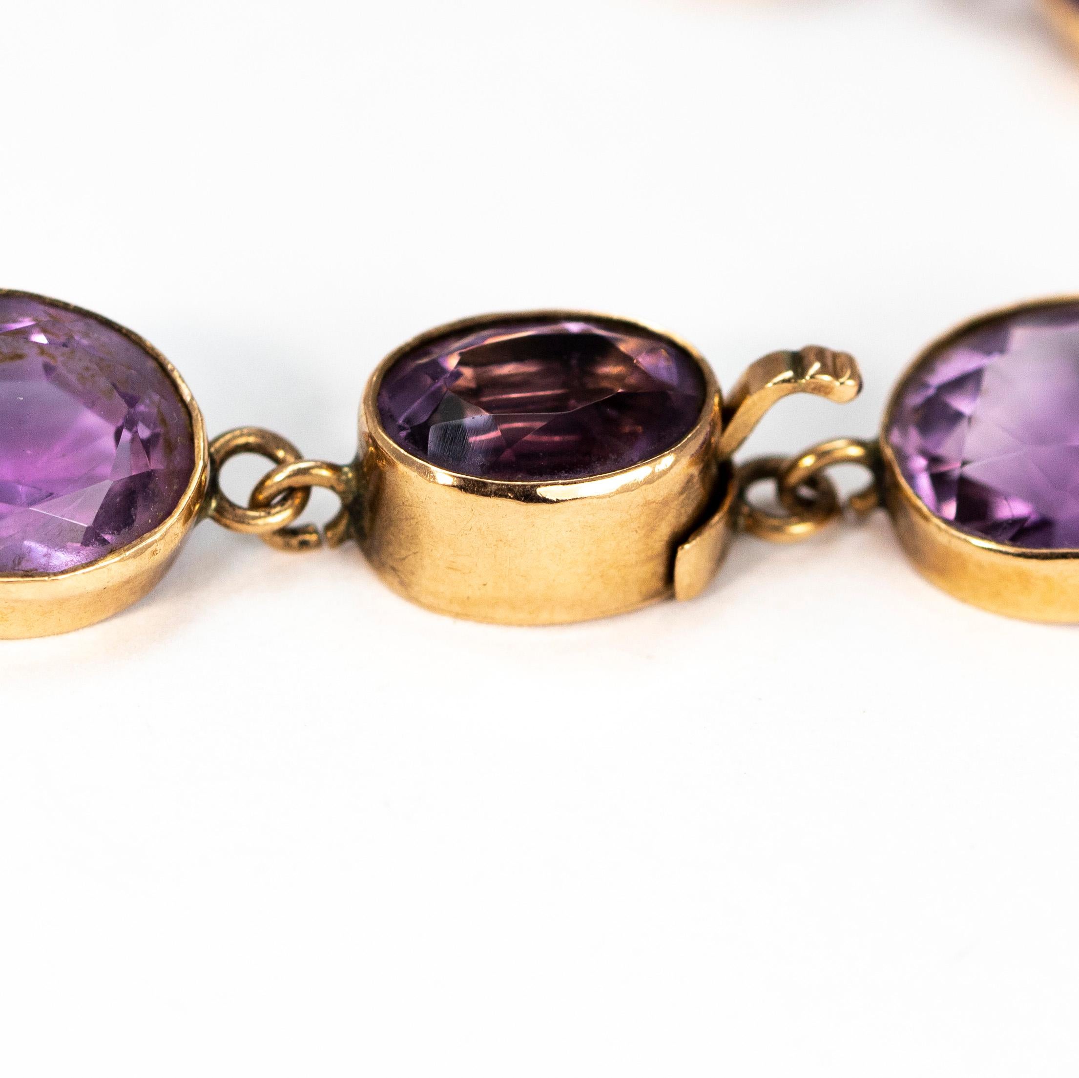 Victorian Amethyst and Gold Riviere In Good Condition In Chipping Campden, GB