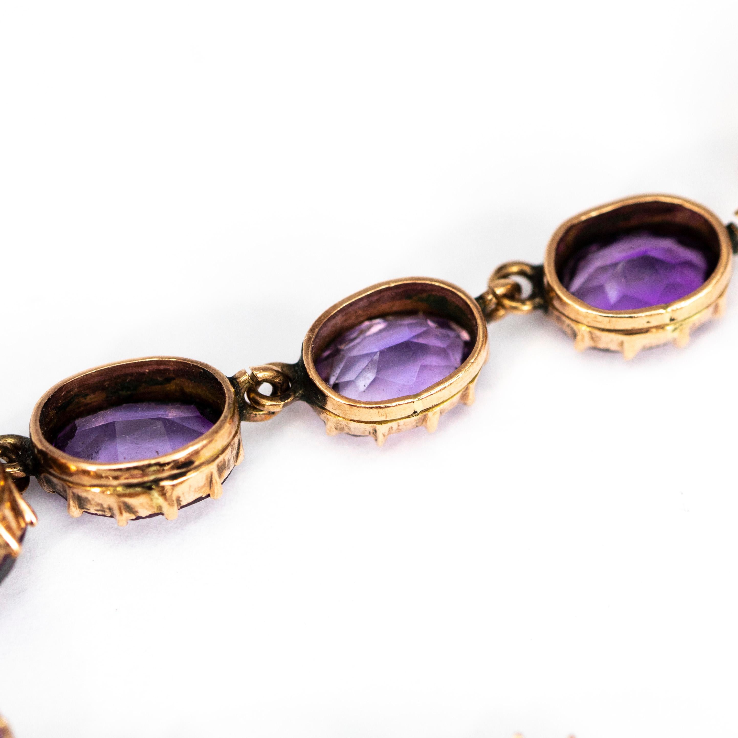Women's Victorian Amethyst and Gold Riviere