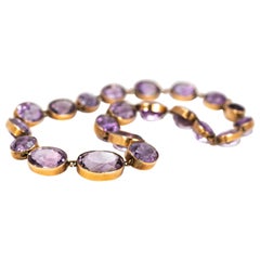 Antique Victorian Amethyst and Gold Riviere
