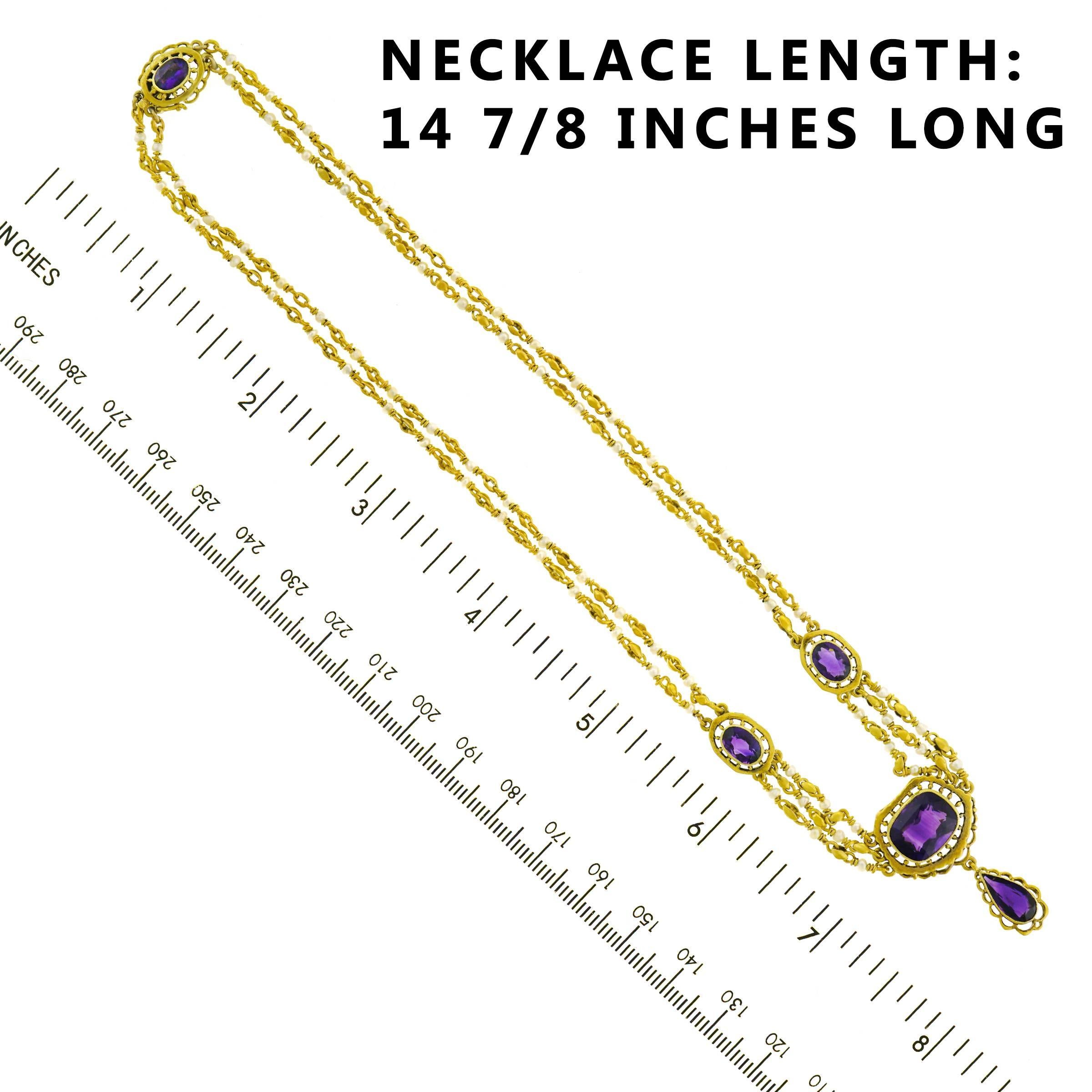 Victorian Amethyst and Pearl Gold Necklace 2
