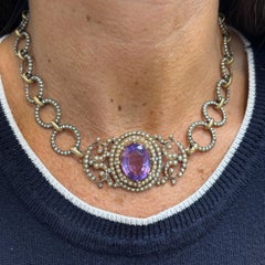 Victorian Amethyst and Pearl Necklace
