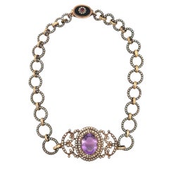 Victorian Amethyst and Pearl Necklace