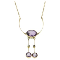 Victorian Amethyst and Seed Pearl Negligee Necklace