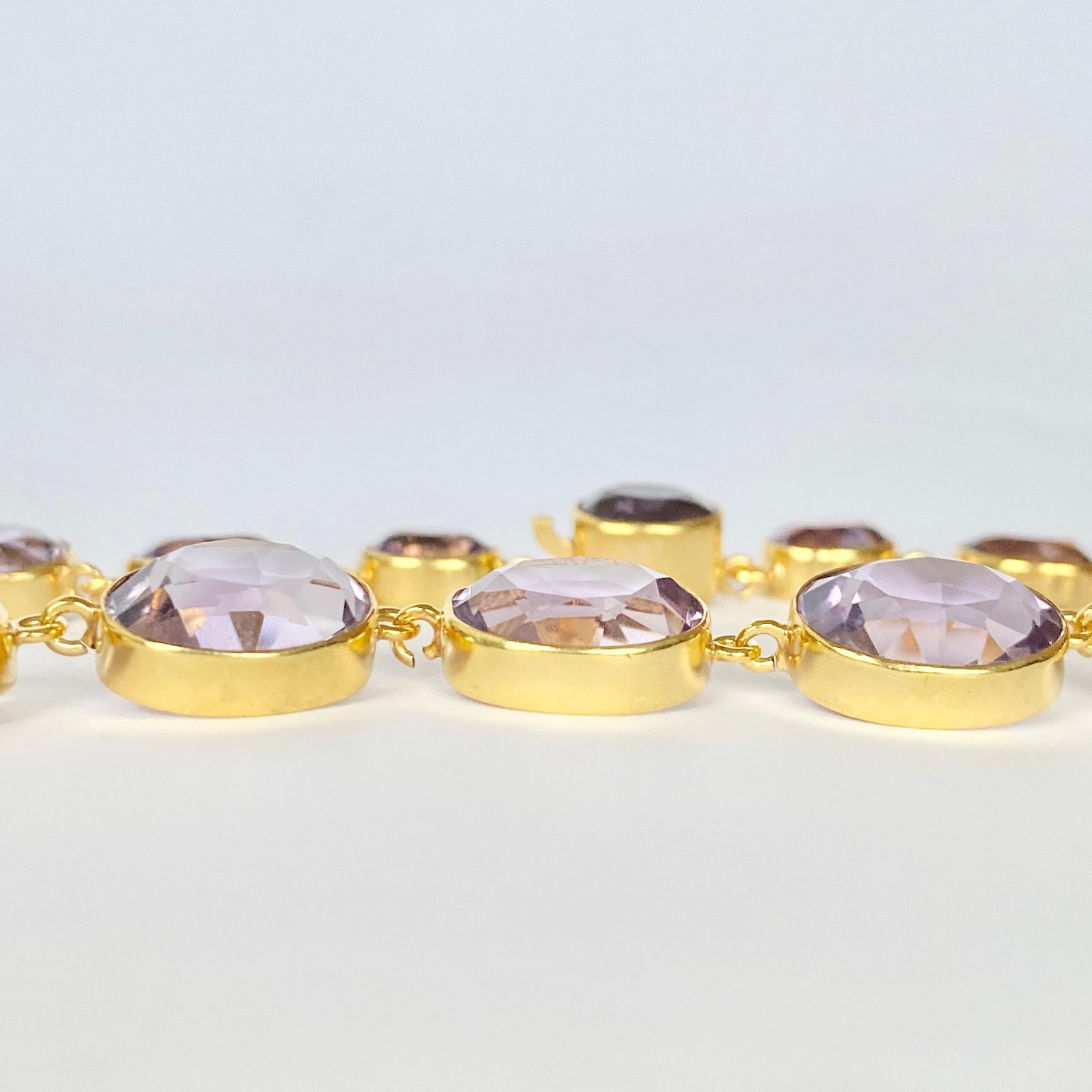 Viktorianische Riviere aus Amethyst und vergoldetem Silber im Zustand „Gut“ im Angebot in Chipping Campden, GB