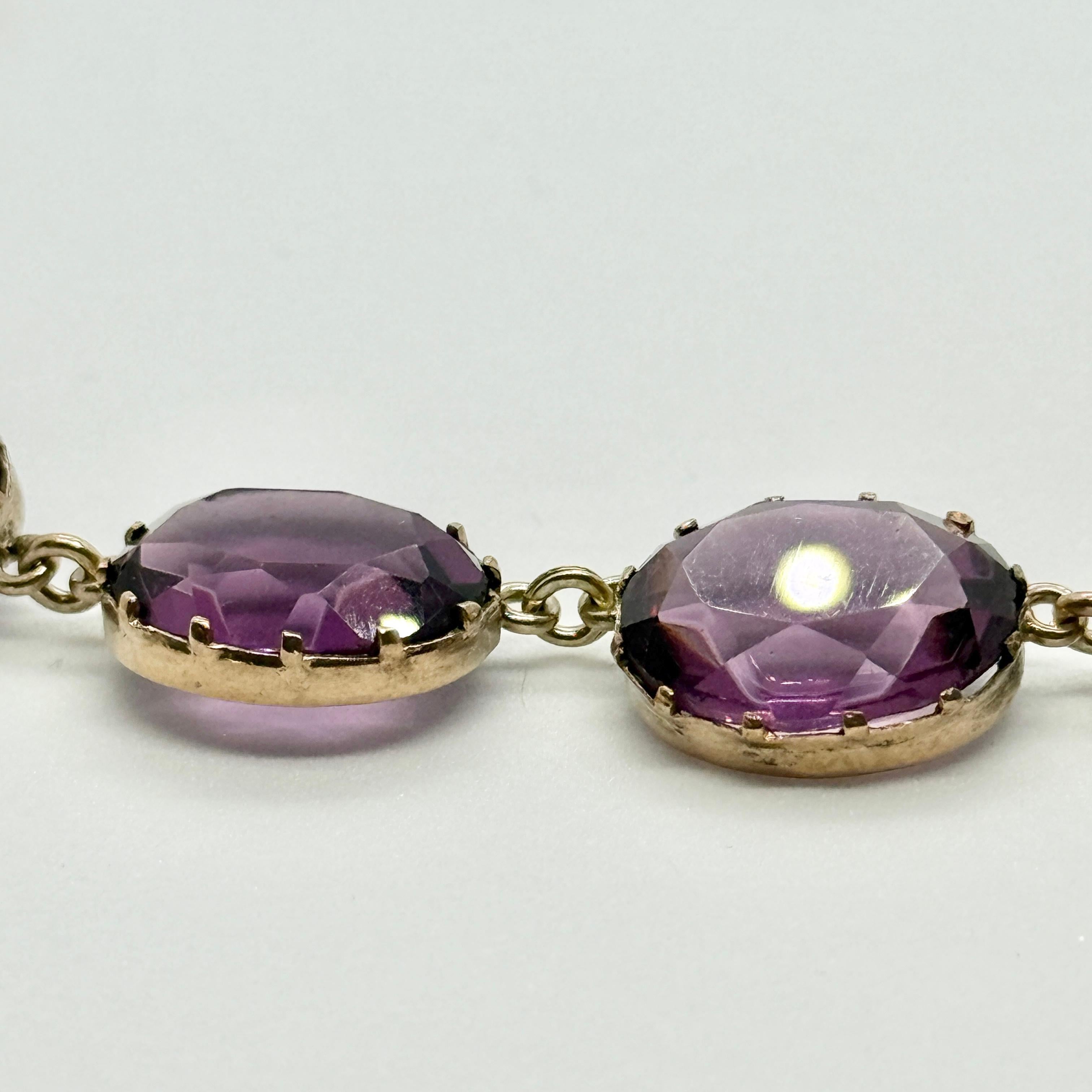Women's Victorian Amethyst and Silver Gilt Riviere For Sale