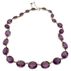 Victorian Amethyst and Silver Gilt Riviere