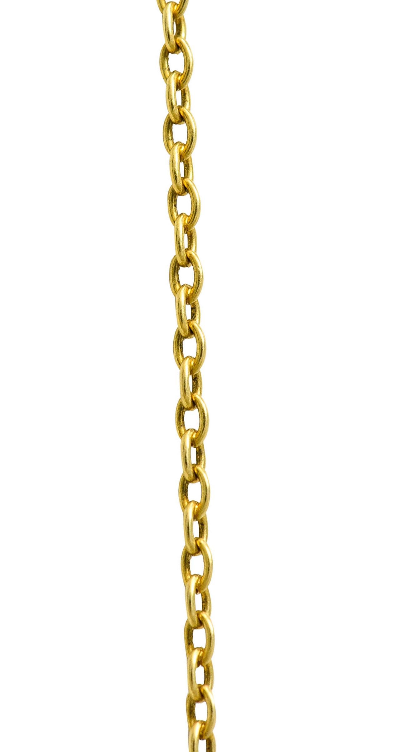 Victorian Amethyst Demantoid Garnet 18 Karat Gold Flower Drop Necklace 1