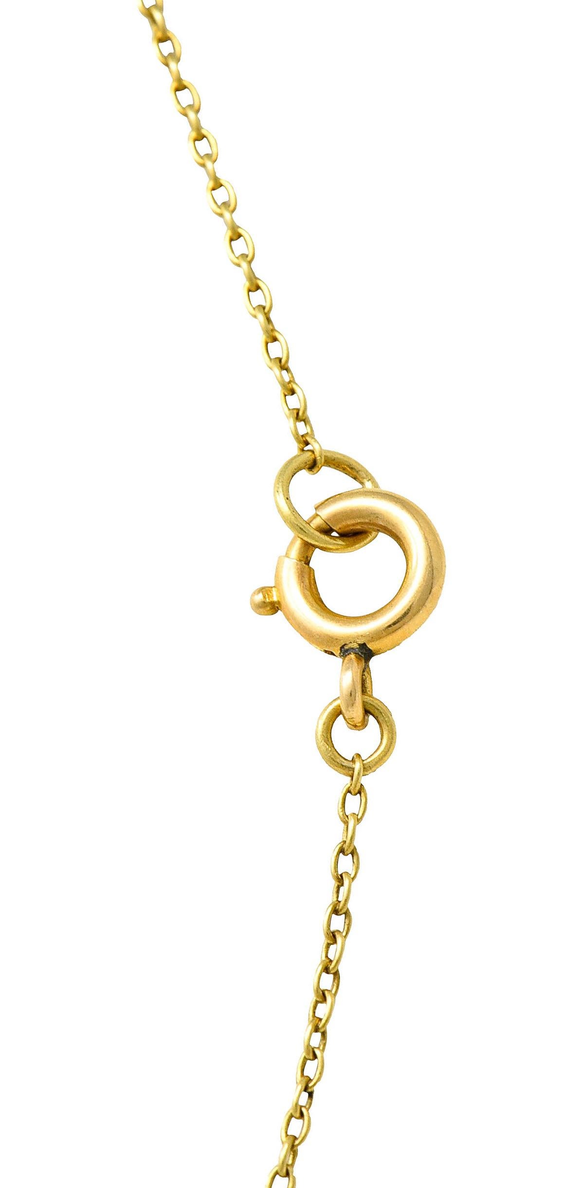 Victorian Amethyst Demantoid Garnet 18 Karat Gold Flower Drop Necklace 2