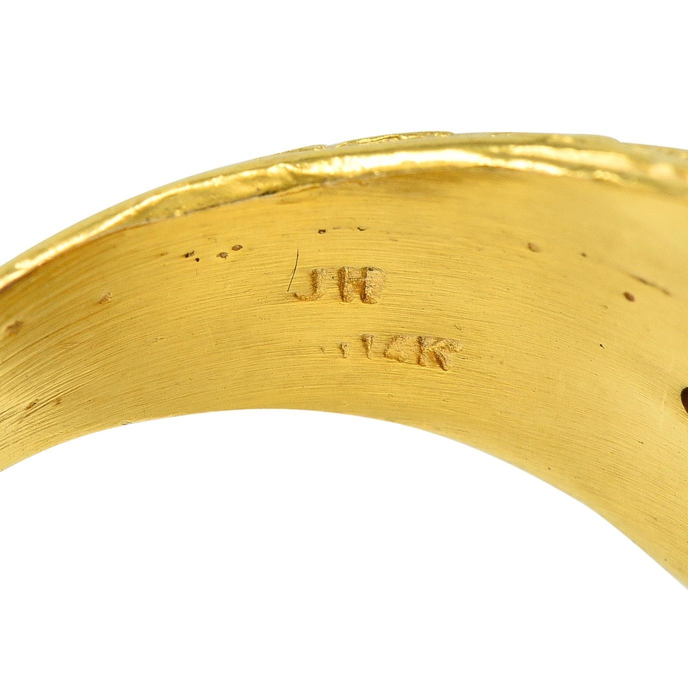 Victorian Amethyst Diamond 14K Gold Antique Greek Unisex Intaglio Signet Ring For Sale 3