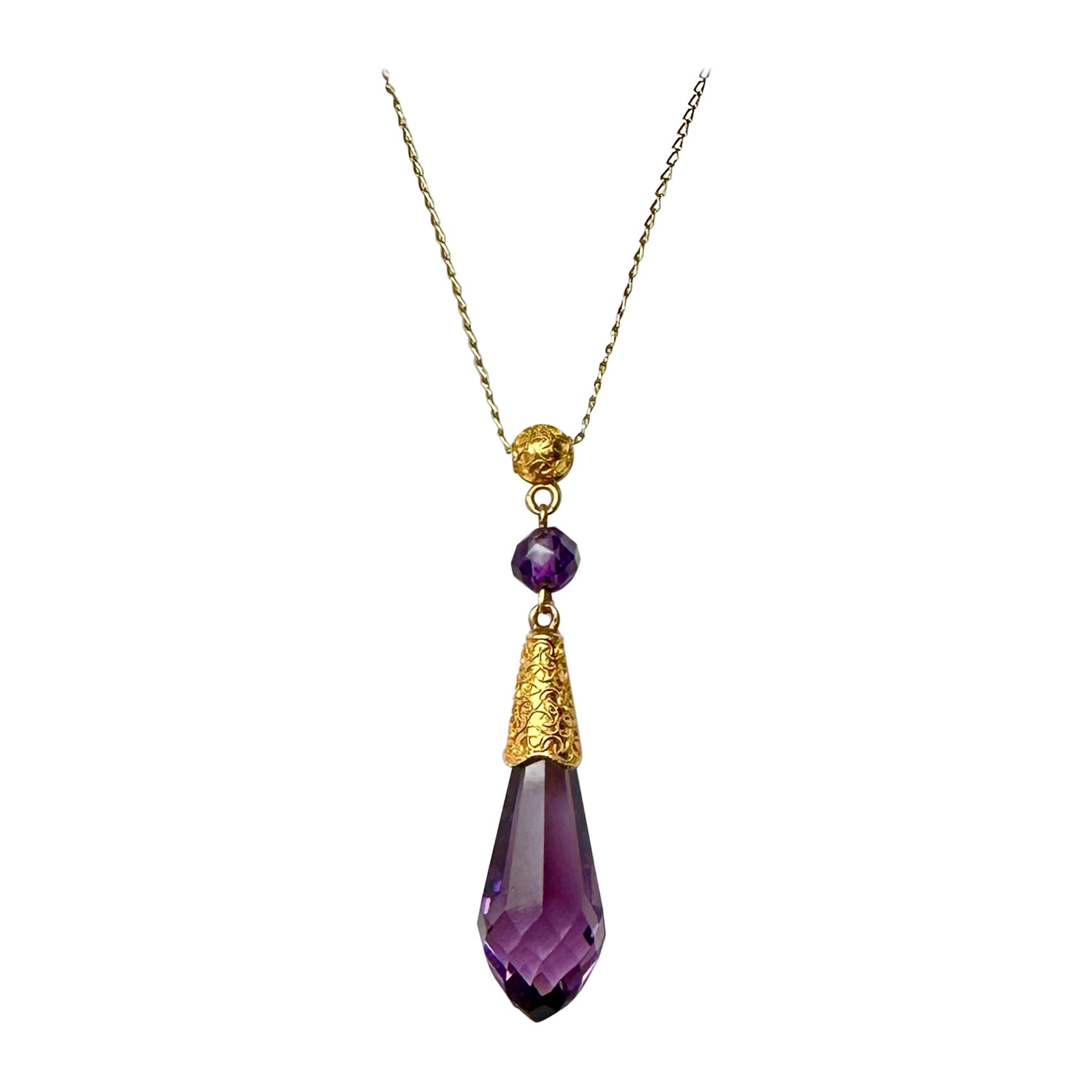 Viktorianische Amethyst-Halskette im etruskischen Revival-Stil aus antikem Gold