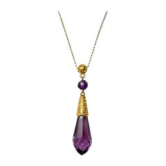 Victorian Amethyst Etruscan Revival Necklace Antique Gold