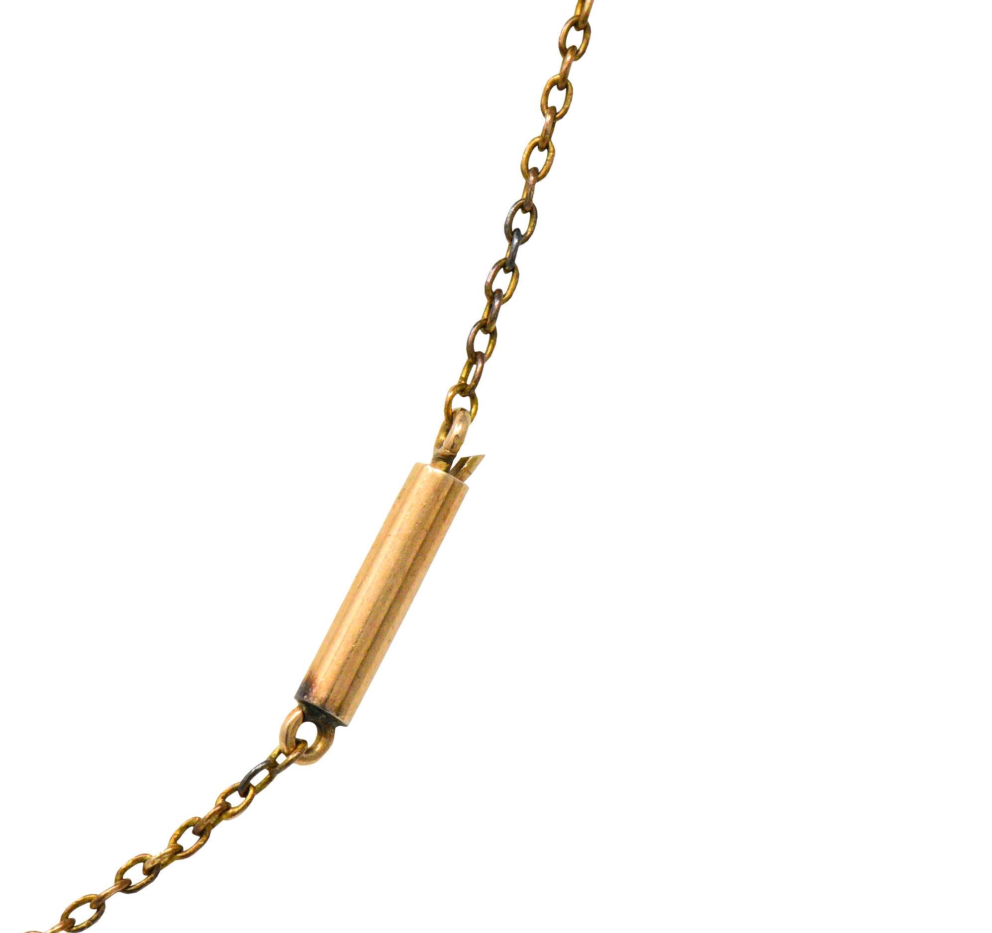 1880's Victorian Amethyst Pearl 14 Karat Gold Swag Necklace 1