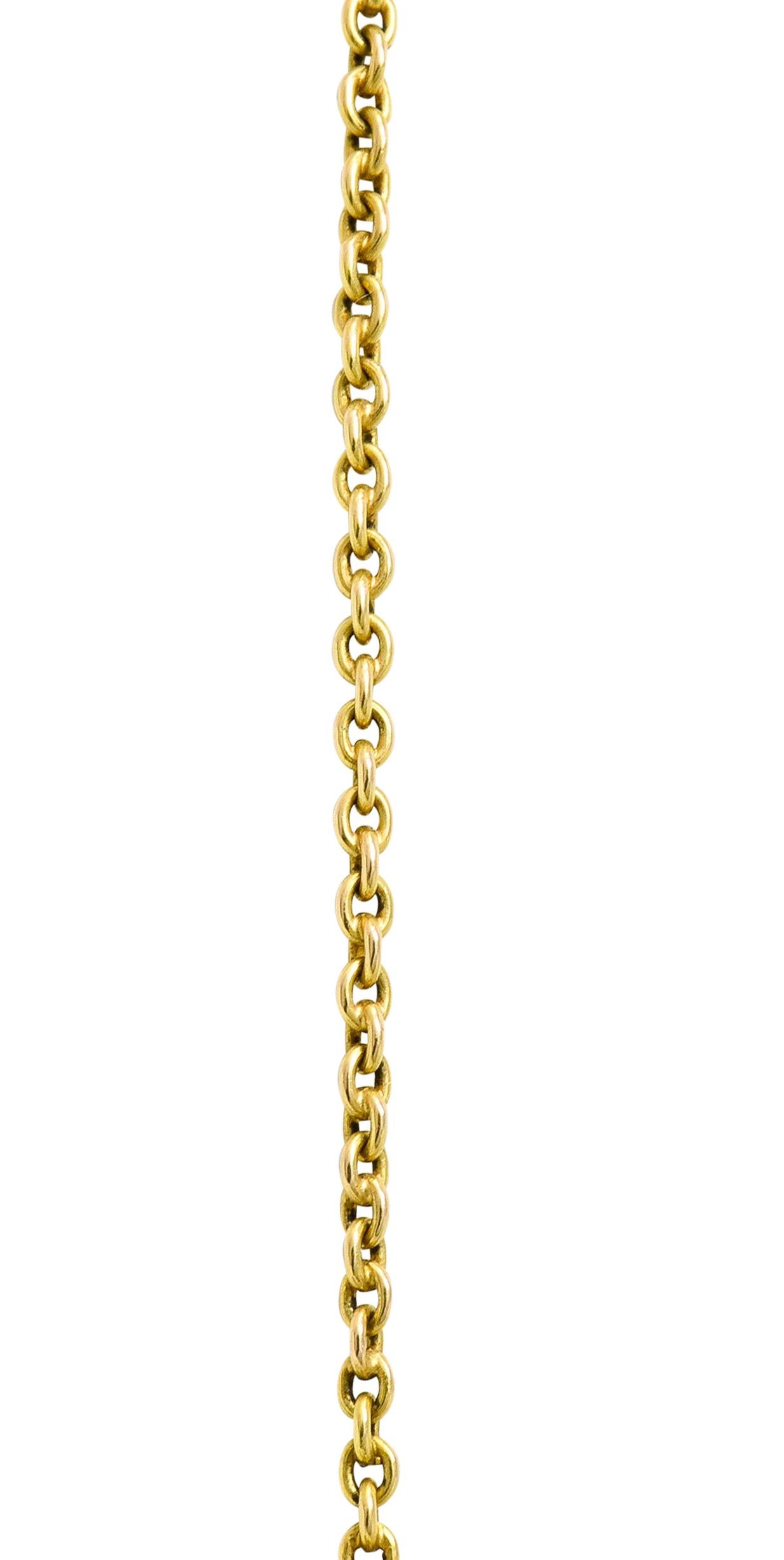 Victorian Amethyst Pearl 18 Karat Gold Drop Necklace 2