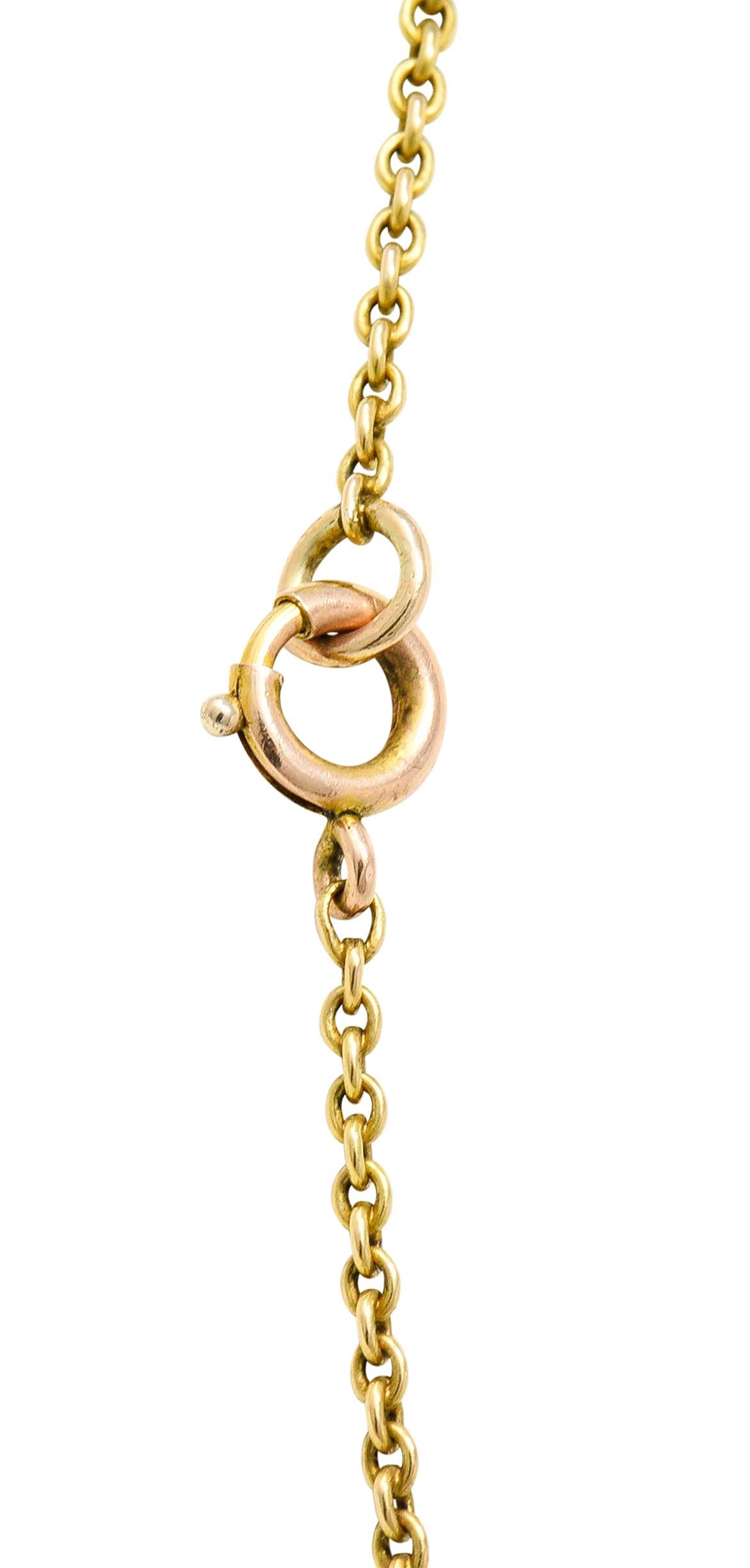 Victorian Amethyst Pearl 18 Karat Gold Drop Necklace 3
