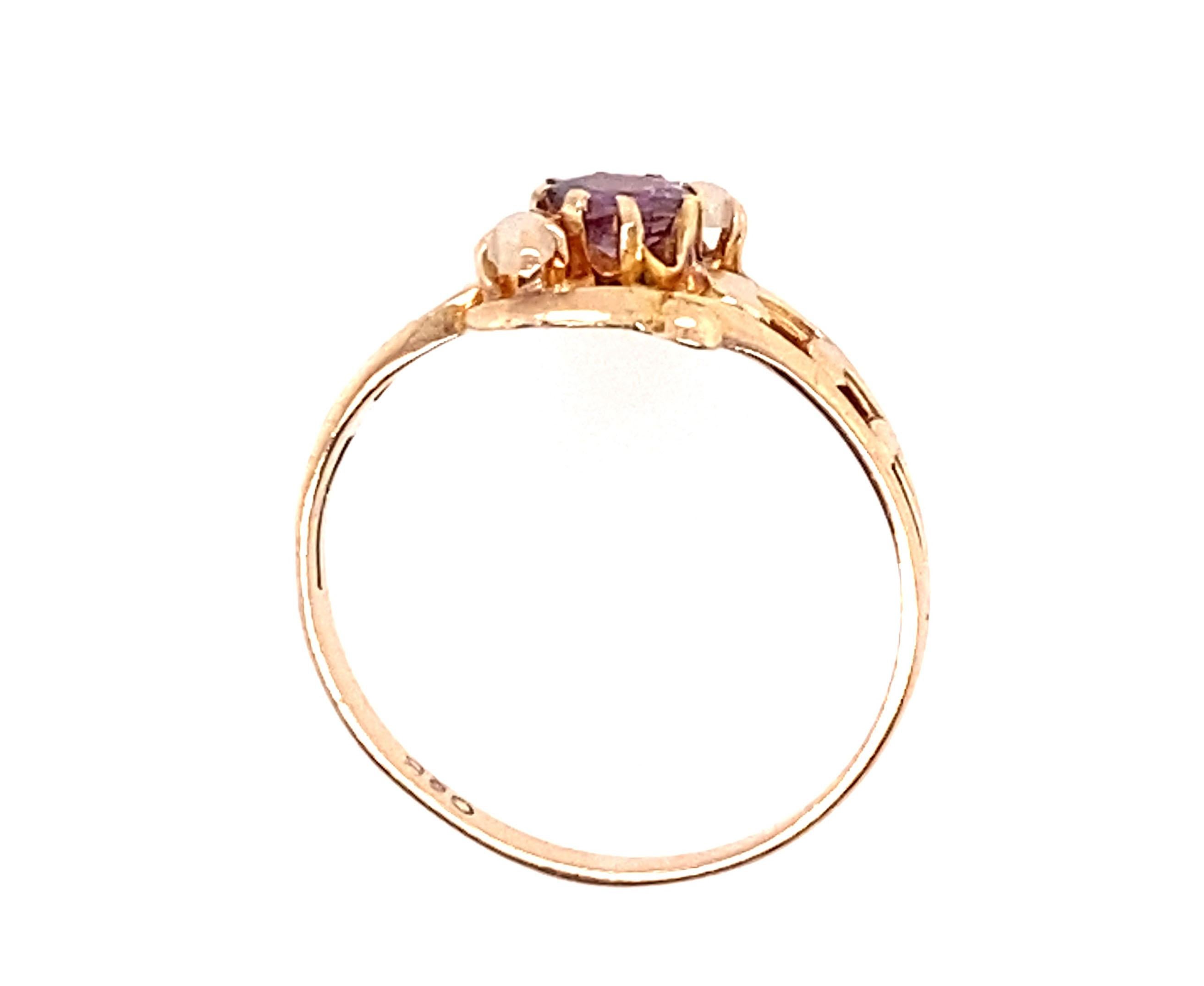 Genuine Original Victorian Antique from 1860's -1890's Amethyst Ring with Pearls .40ct 14K Yellow Gold 



Featuring Genuine Natural Round Cut .40ct Amethyst Gemstone

2 Pearls Accent Nicely 

Amethyst the Birthstone for February 

Circa