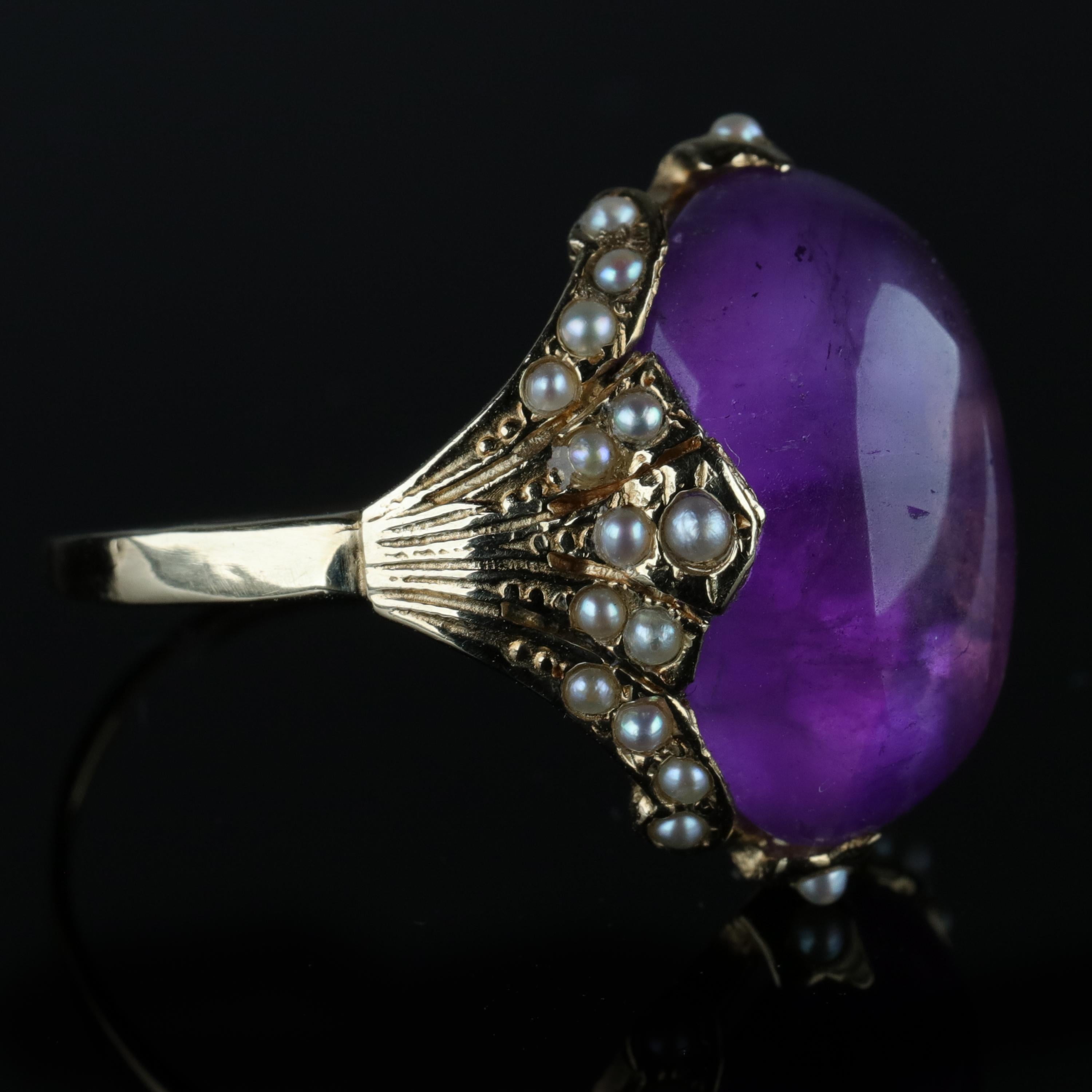 Victorian Amethyst Ring for Divination, Scrying, Soothsaying or Just Fashion 4