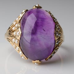 Victorian Amethyst Ring for Divination, Scrying, Soothsaying or Just Fashion