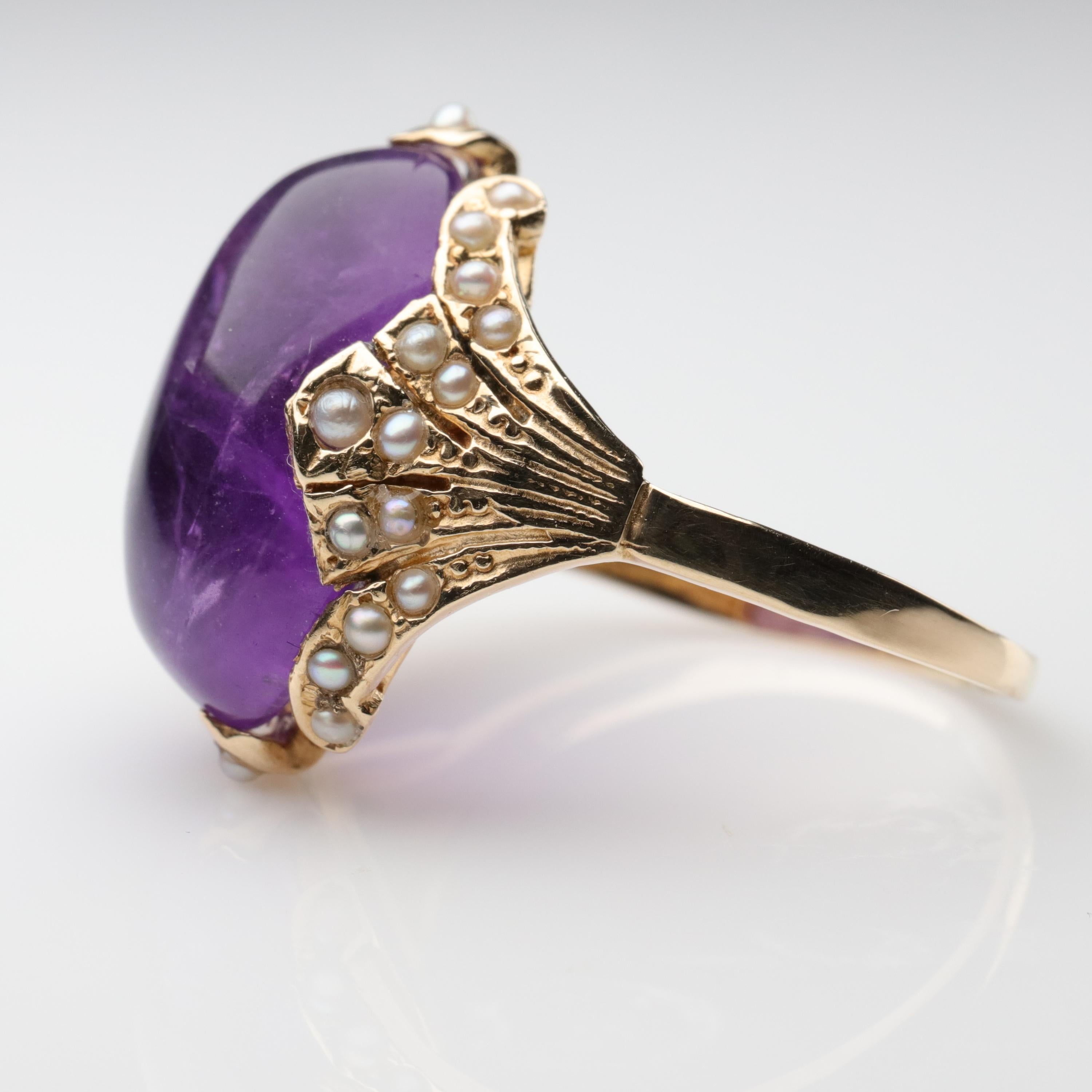 Women's or Men's Victorian Amethyst Ring for Divination, Scrying, Soothsaying or Just Fashion
