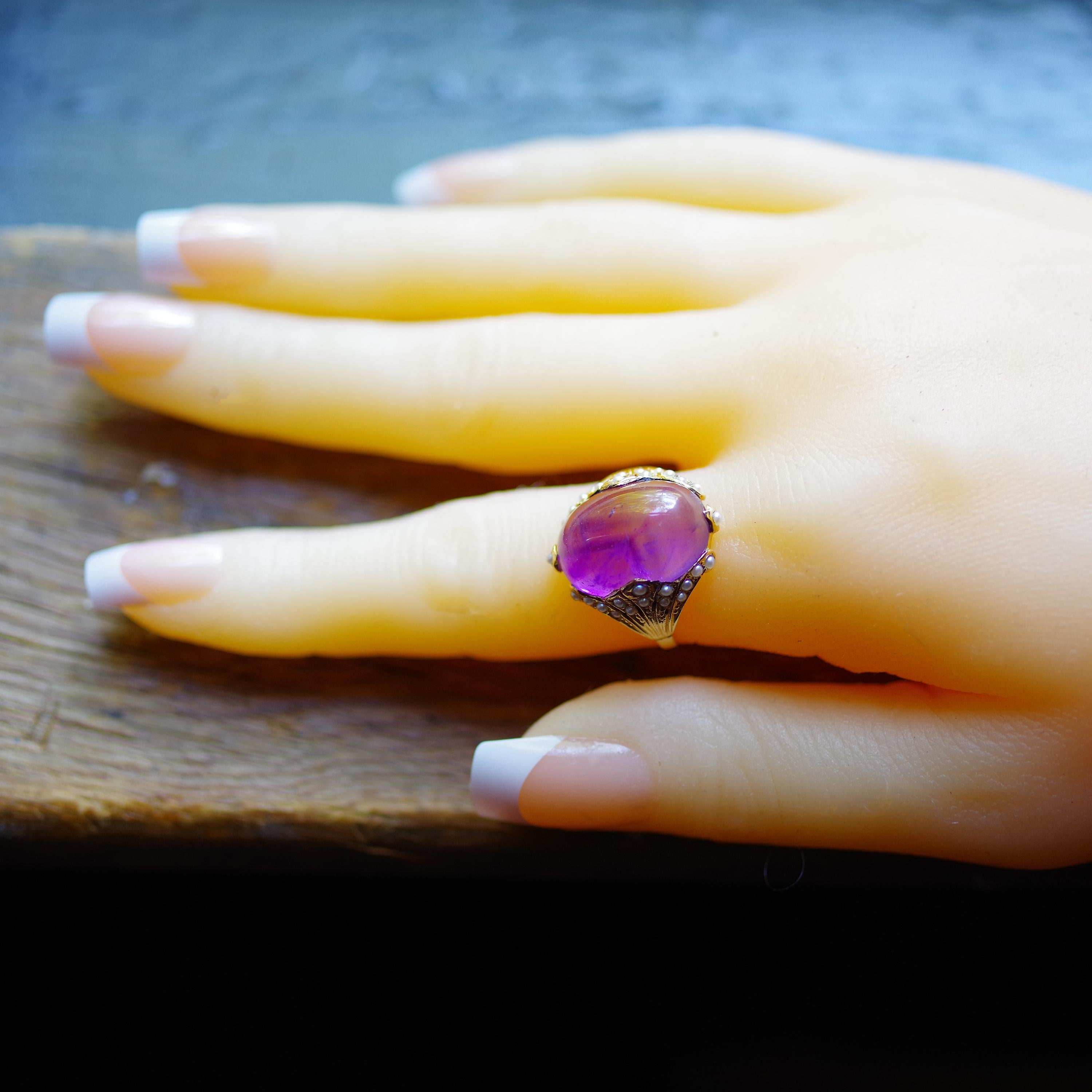 Victorian Amethyst Ring for Divination, Scrying, Soothsaying or Just Fashion 5