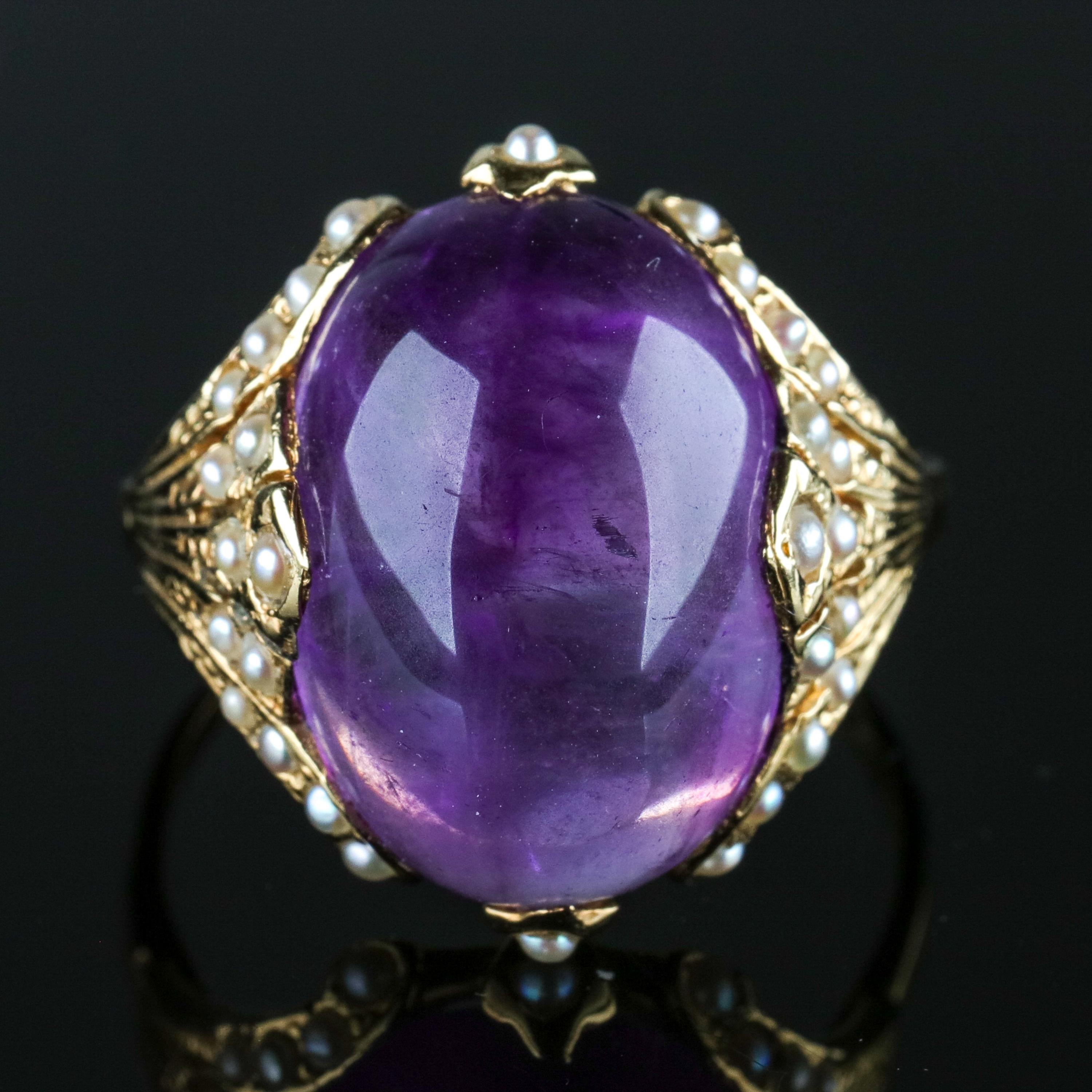 Victorian Amethyst Ring for Divination, Scrying, Soothsaying or Just Fashion 3