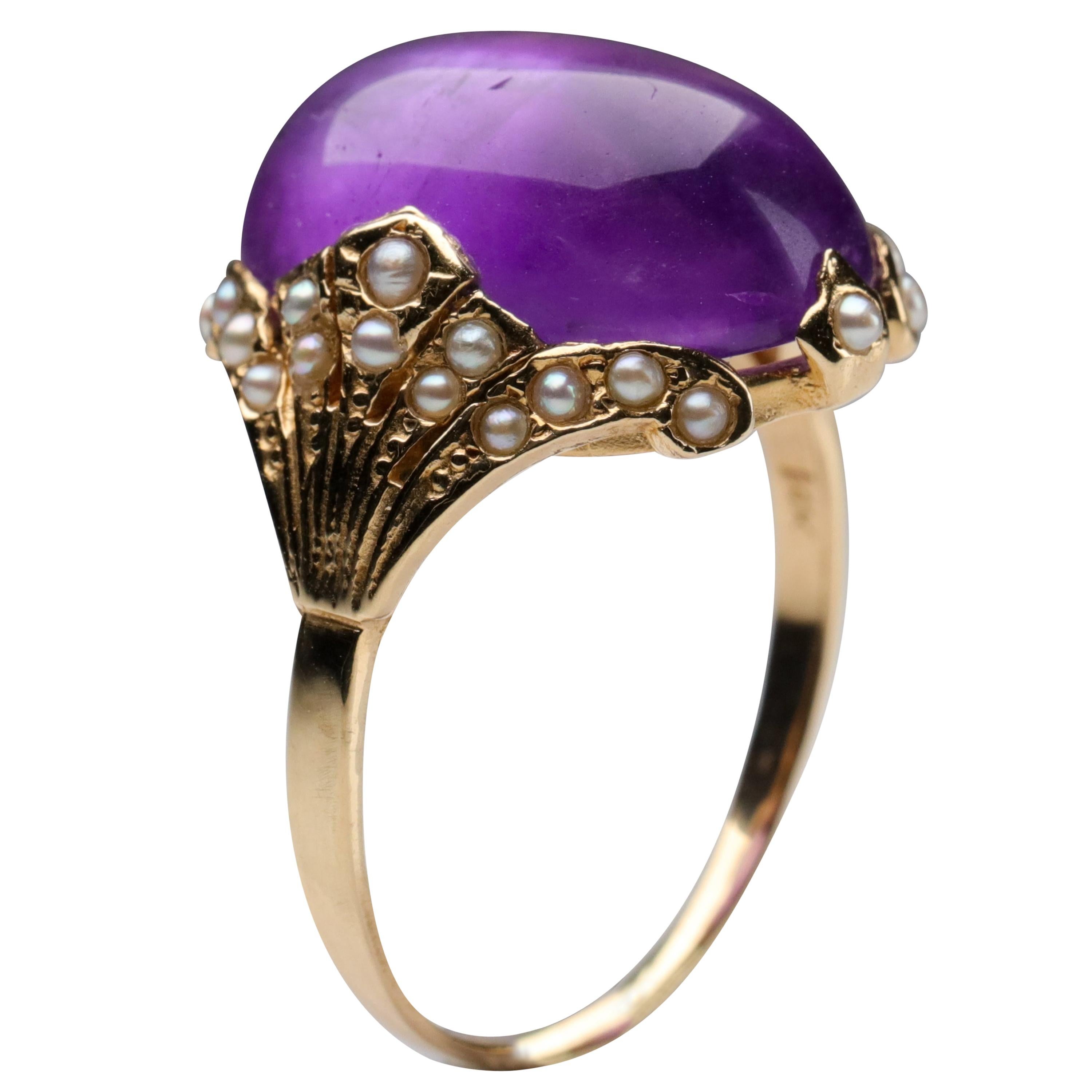 Victorian Amethyst Ring for Divination, Scrying, Soothsaying or Just Fashion