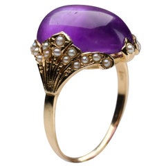 Antique Victorian Amethyst Ring for Divination, Scrying, Soothsaying or Just Fashion