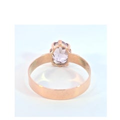 Victorian 10kt Rose Gold Amethyst Solitaire Ring, Circa 1910