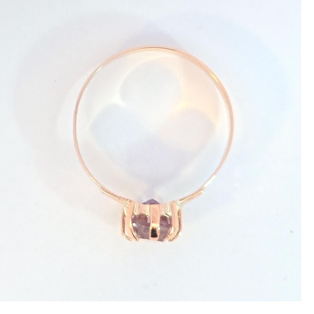 Viktorianischer Amethyst-Ring aus 10 Karat Roségold im Zustand „Gut“ im Angebot in Dallas, TX