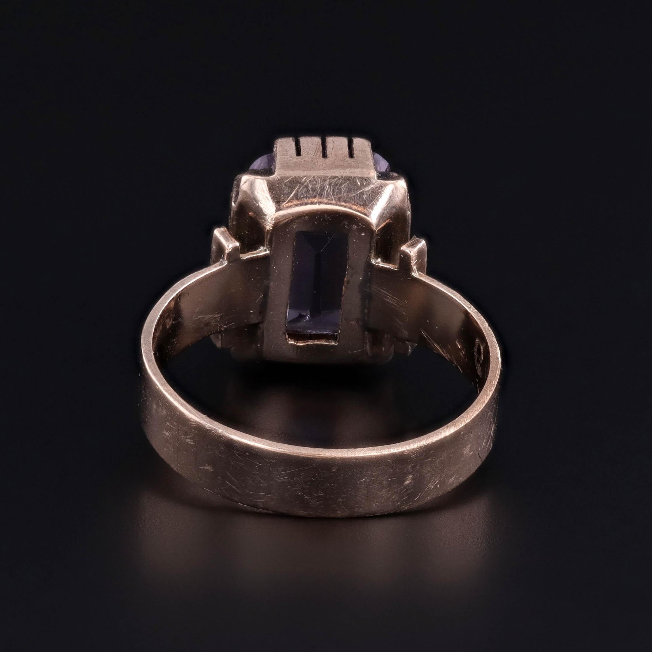 Anillo Victoriano de Amatista de Oro de 8ct en Bueno estado para la venta en Lewisburg, PA
