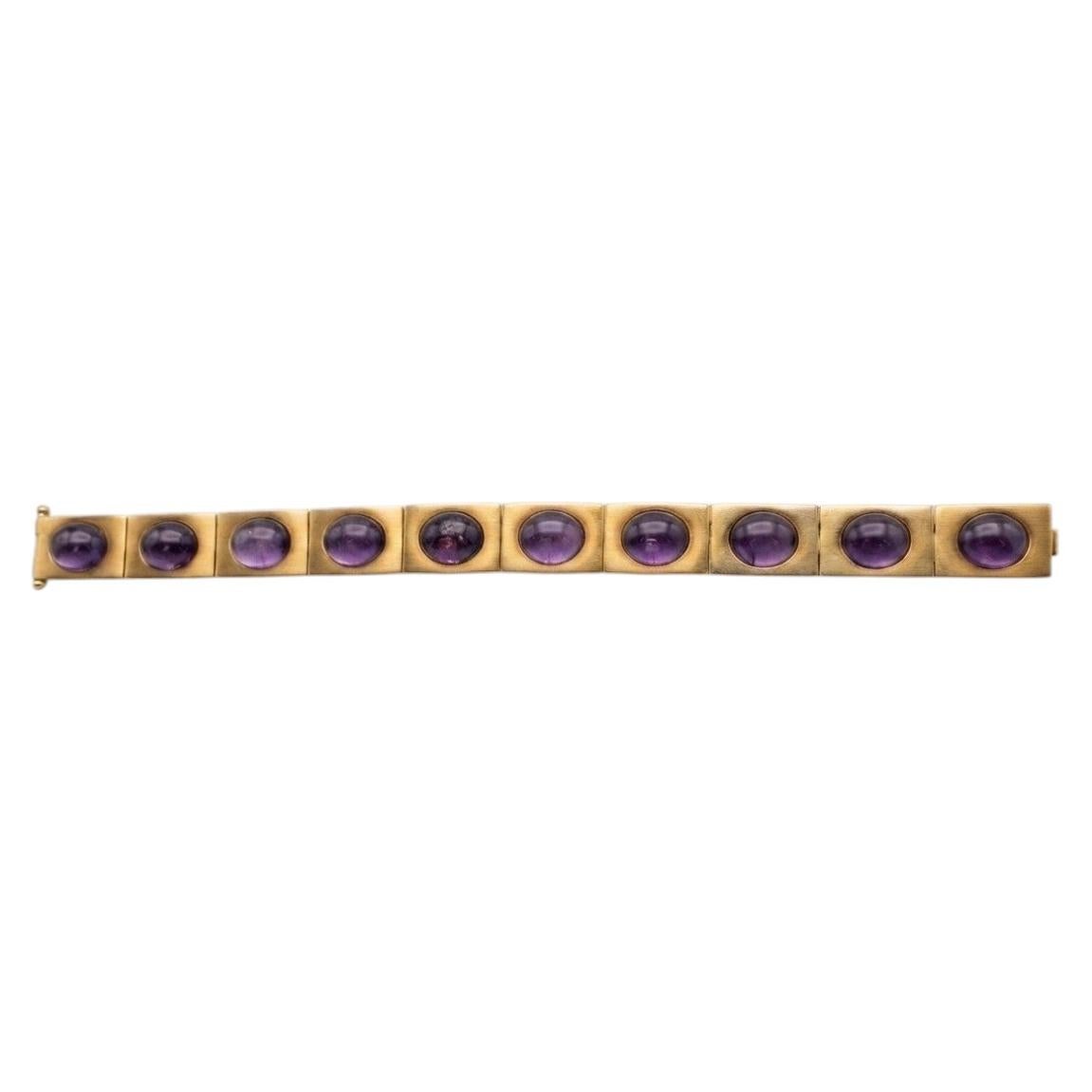 Pulsera «Rivière» de amatista de estilo victoriano de 18 quilates en venta